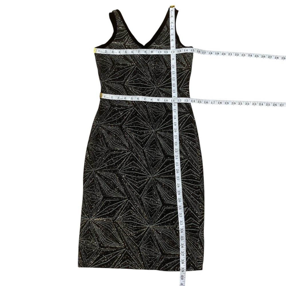 Y2k Wrapper Sleeveless Dress Women’s S Black Gold… - image 2